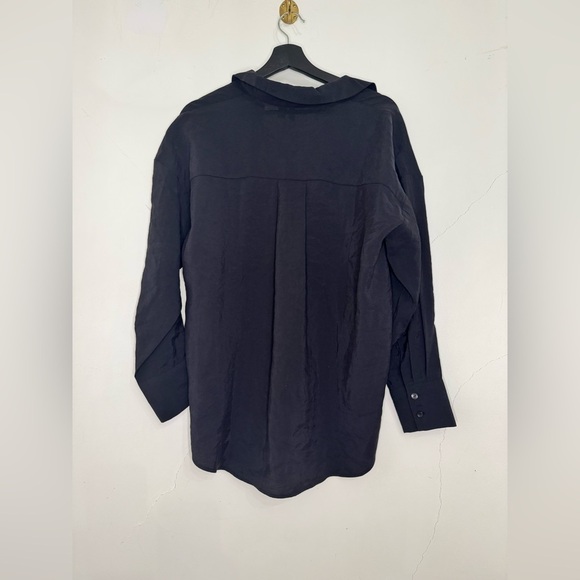 NWT Vero Moda Queeny Blouse Oversized Kent Collar Spring Quilted Hem Tencel Top - Picture 3 of 8